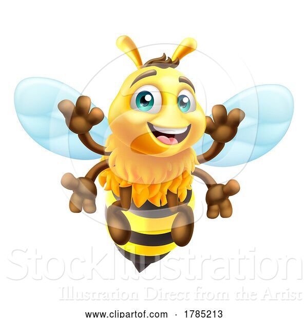 Vector Illustration of Honey Bumble Bee Bumblebee Cute Mascot