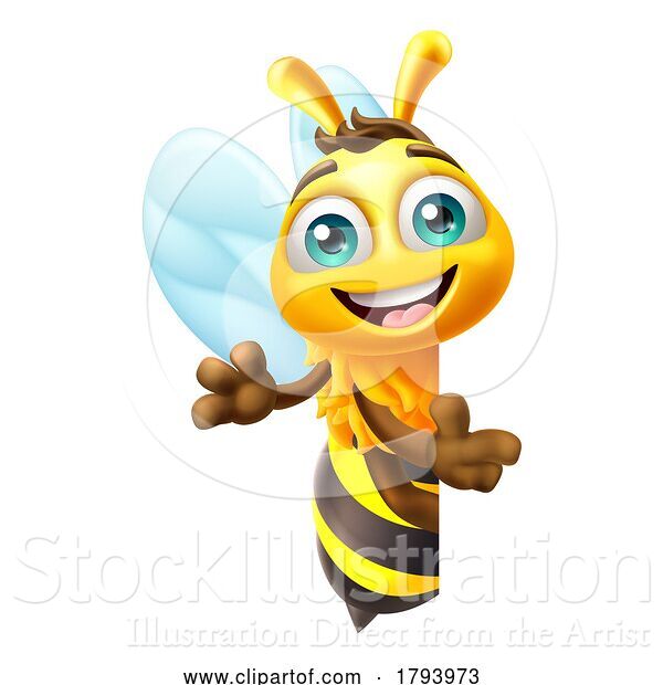 Vector Illustration of Honey Bumble Bee Bumblebee Cute Mascot