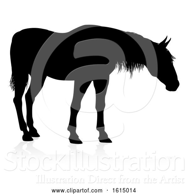 Vector Illustration of Horse Animal Silhouette, on a White Background