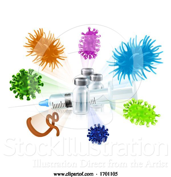 Vector Illustration of Injection Syringe Vaccination Medical Concept