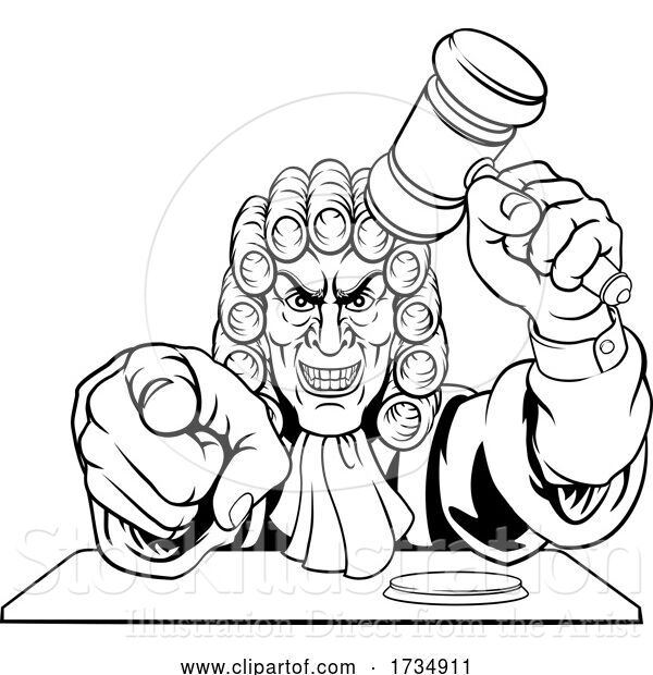 Vector Illustration of Judge Character