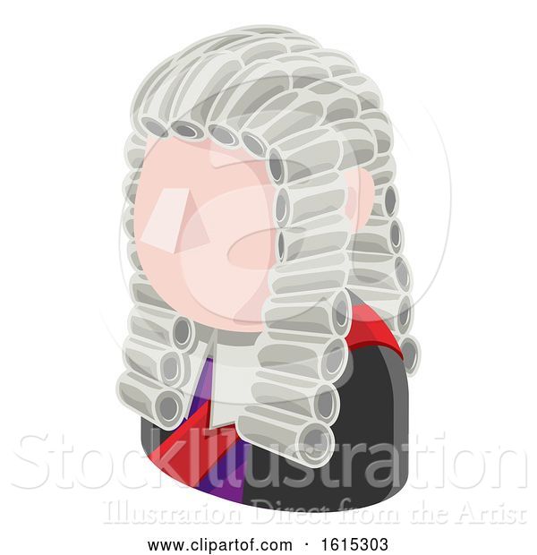 Vector Illustration of Judge Guy Avatar People Icon