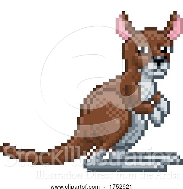Vector Illustration of Kangaroo Pixel Art Safari Animal