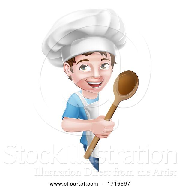 Vector Illustration of Kid Boy Chef Cook Baker Child Sign