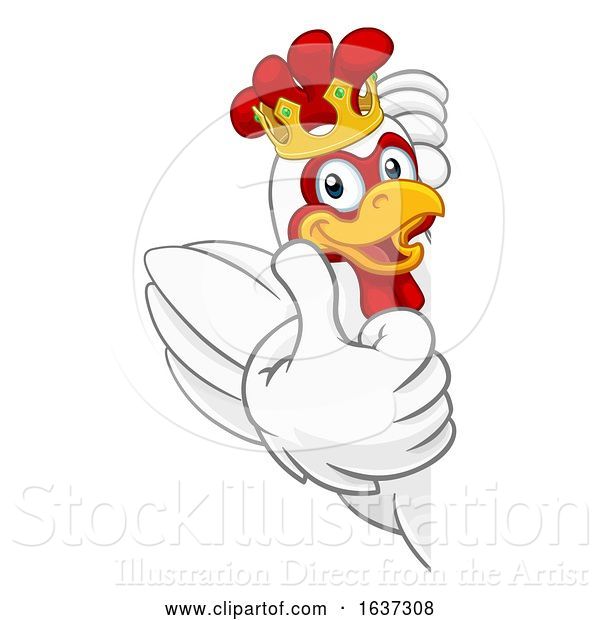 Vector Illustration of King Chicken Rooster Cockerel Bird Crown