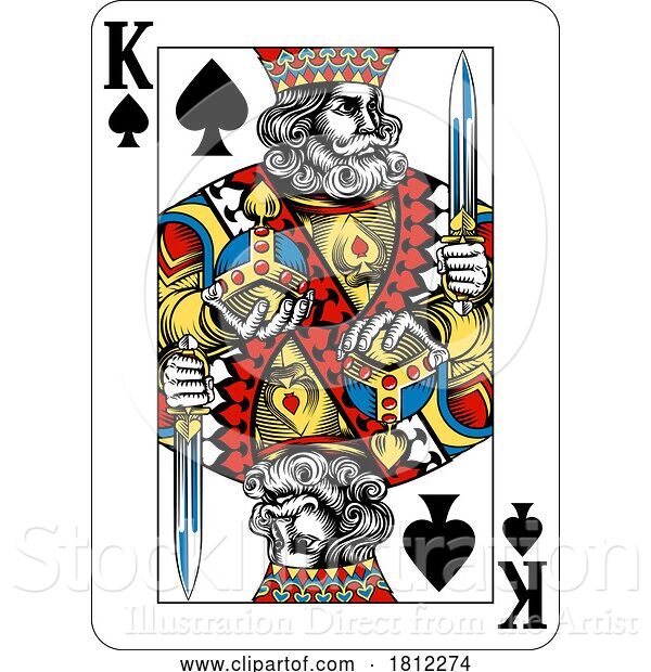 Vector Illustration of King of Spades Design from Deck of Playing Cards