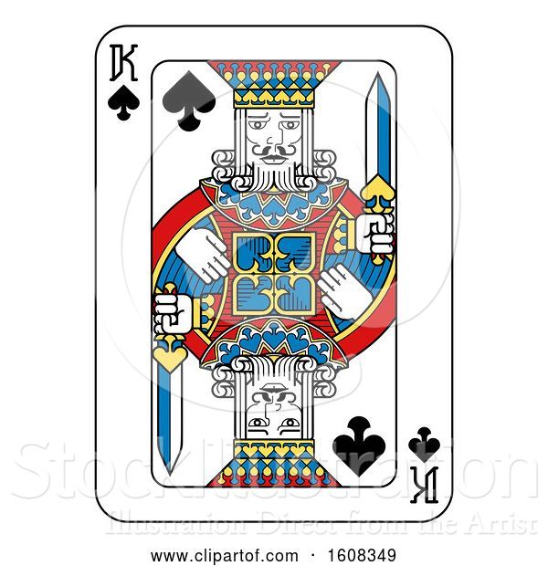 Vector Illustration of King of Spades Playing Card