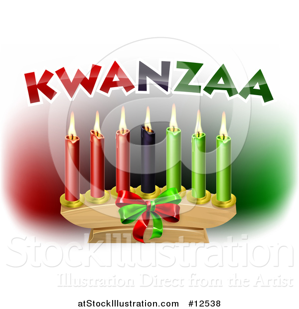 Vector Illustration of Kwanzaa Candles and Text