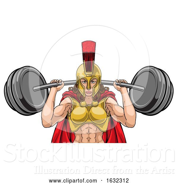 Vector Illustration of Lady Spartan Trojan Sports Mascot