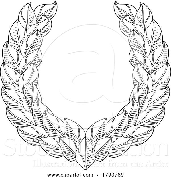 Vector Illustration of Laurel Wreath Branch Leaf Emblem Heraldry Design