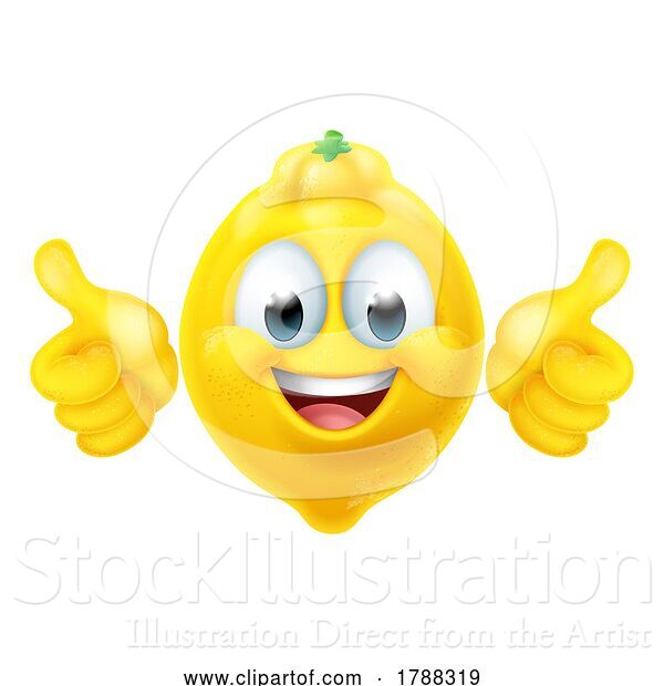 Vector Illustration of Lemon Fruit Emoticon Emoji Mascot Icon