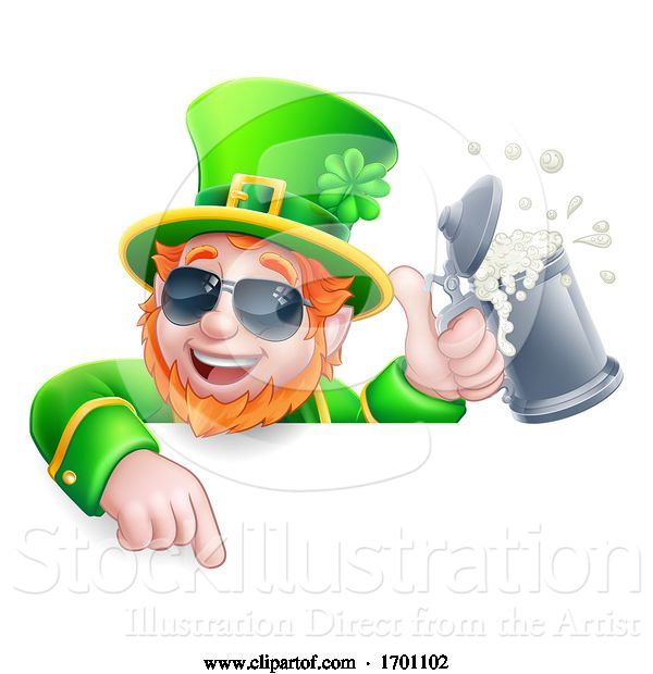 Vector Illustration of Leprechaun Cool St Patricks Day Sign