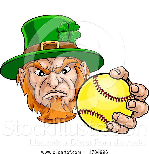 Vector Illustration of Leprechaun Softball Animal Sports Team Mascot