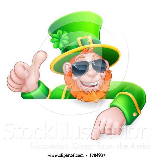 Vector Illustration of Leprechaun St Patricks Day Cool Shades