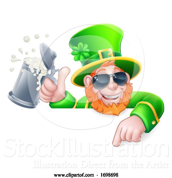 Vector Illustration of Leprechaun St Patricks Day Cool Sign