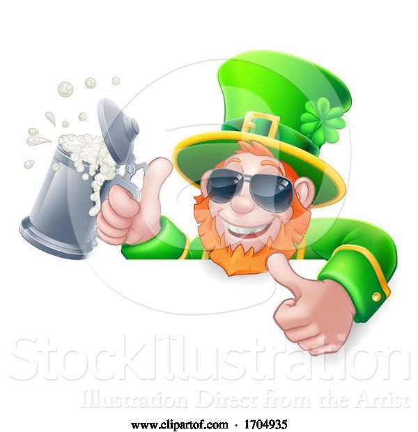Vector Illustration of Leprechaun St Patricks Day in Shades Sign