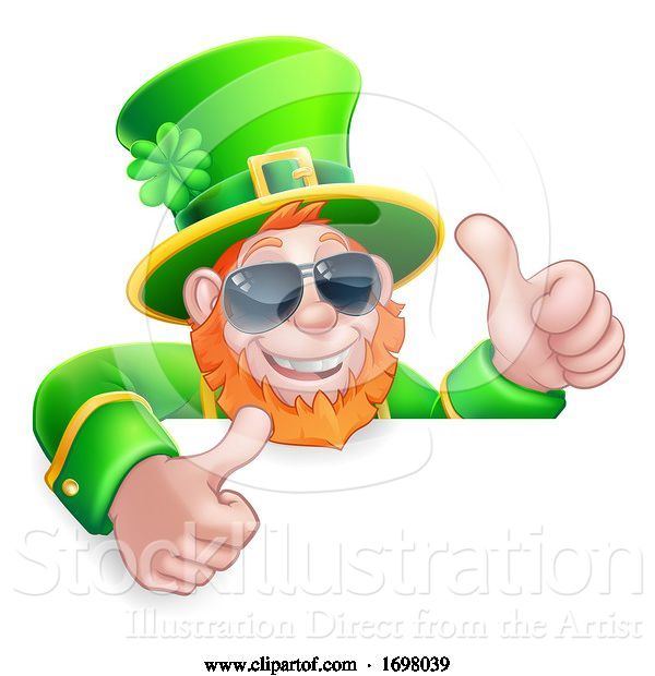 Vector Illustration of Leprechaun St Patricks Day Sunglasses Sign