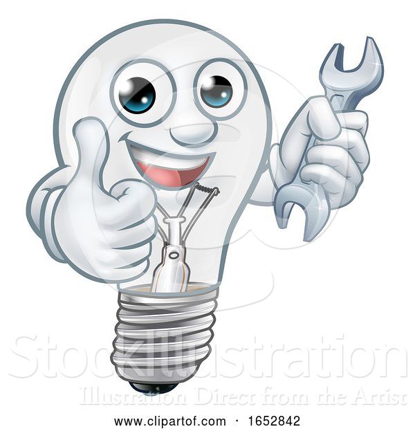 Vector Illustration of Light Bulb Character Lightbulb Mascot