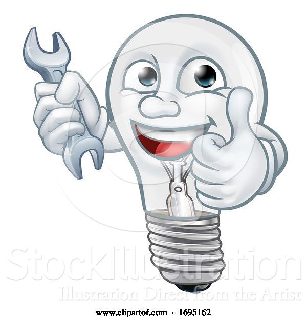 Vector Illustration of Light Bulb Character Lightbulb Mascot