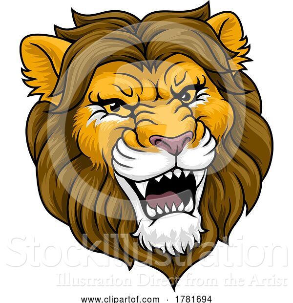 Vector Illustration of Lion Angry Lions Team Sports Mascot Roaring