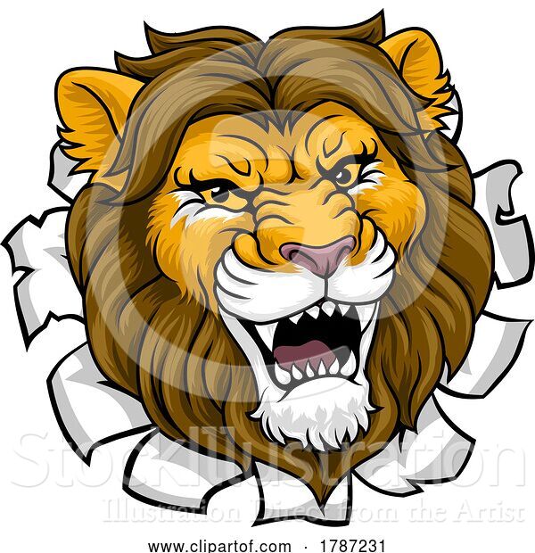 Vector Illustration of Lion Animal Sports Team Mascot