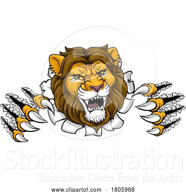 Vector Illustration of Lion Animal Sports Team Mascot