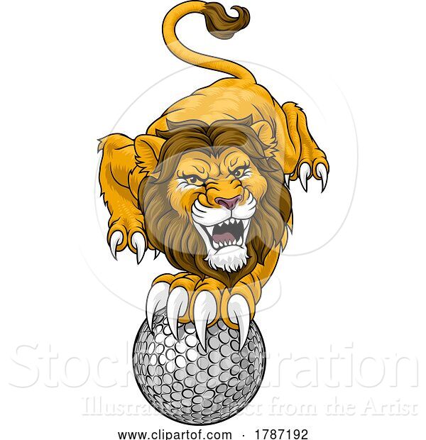 Vector Illustration of Lion Golf Animal Sports Team Mascot