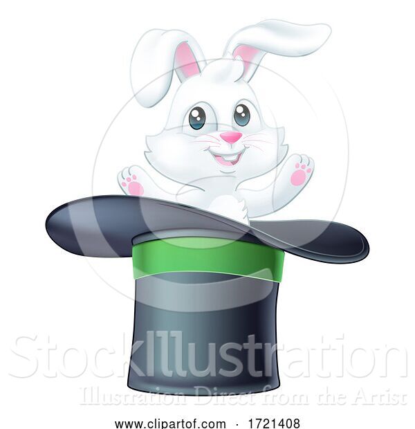 Vector Illustration of Magic Trick Magician Top Hat Rabbit Illustration