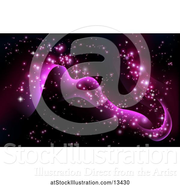 Vector Illustration of Magical Light Wave with Sparkles