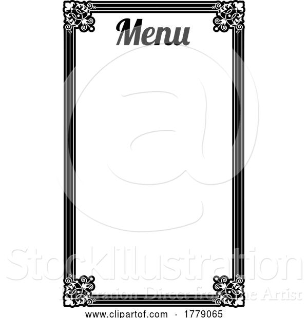 Vector Illustration of Menu Frame Border Background