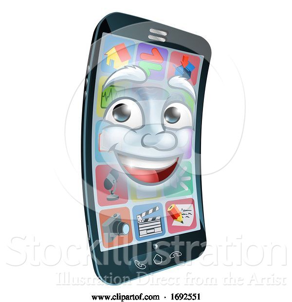 Vector Illustration of Mobile Cell Phone Mascot Character