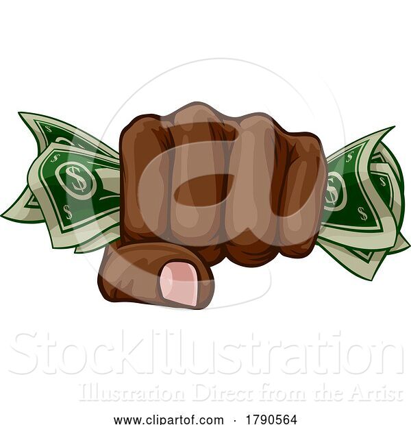 Vector Illustration of Money Cash Fist Hand Comic Pop Art