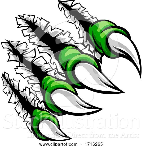 Vector Illustration of Monster Claw Hand Ripping Tearing Background