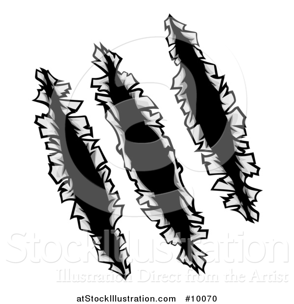 Vector Illustration of Monster Gouges and Slashes in Metal