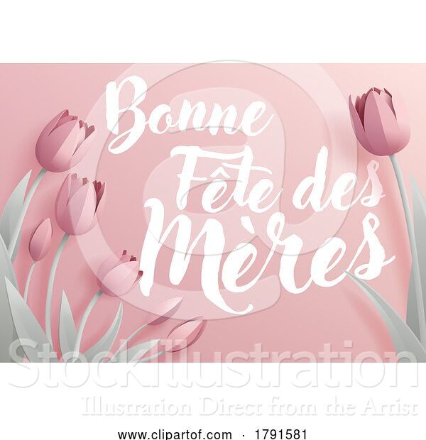 Vector Illustration of Mothers Day French Bonne Fete Des Meres Design