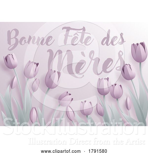 Vector Illustration of Mothers Day French Bonne Fete Des Meres Design