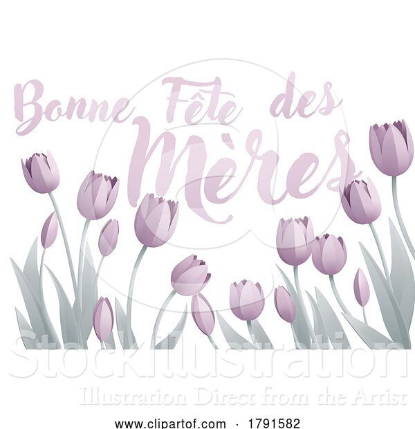 Vector Illustration of Mothers Day French Bonne Fete Des Meres Design