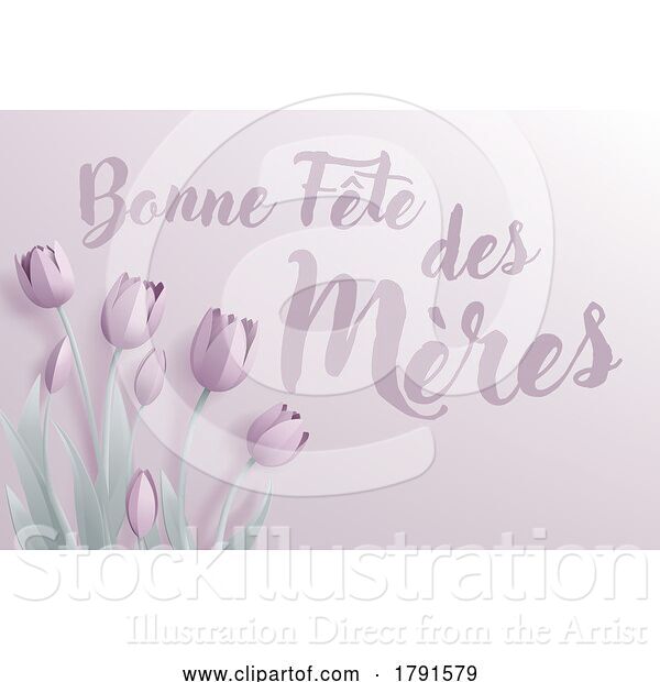 Vector Illustration of Mothers Day French Bonne Fete Des Meres Design