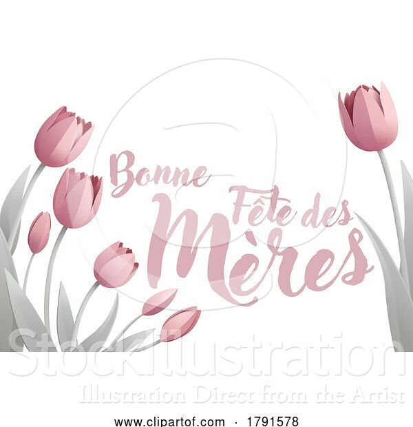 Vector Illustration of Mothers Day French Bonne Fete Des Meres Design