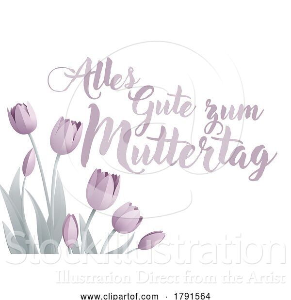 Vector Illustration of Mothers Day German Alles Gute Zum Muttertag Design