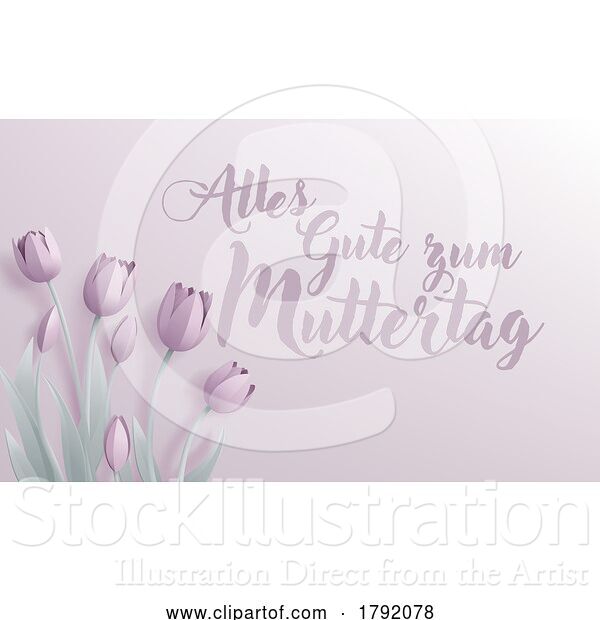 Vector Illustration of Mothers Day German Alles Gute Zum Muttertag Design