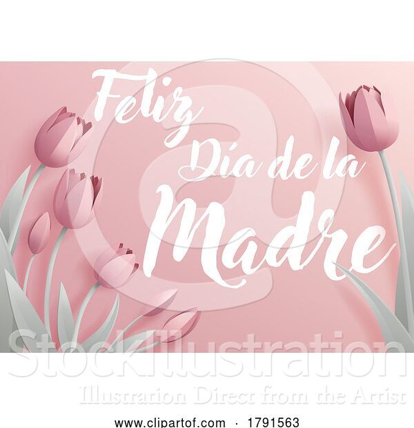 Vector Illustration of Mothers Day Spanish Feliz Dia De La Madre Design