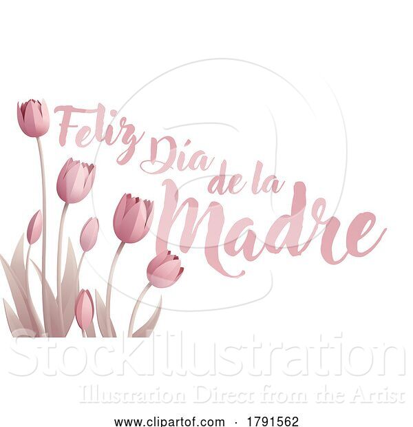 Vector Illustration of Mothers Day Spanish Feliz Dia De La Madre Design