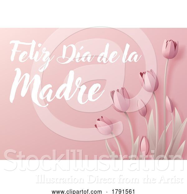 Vector Illustration of Mothers Day Spanish Feliz Dia De La Madre Design