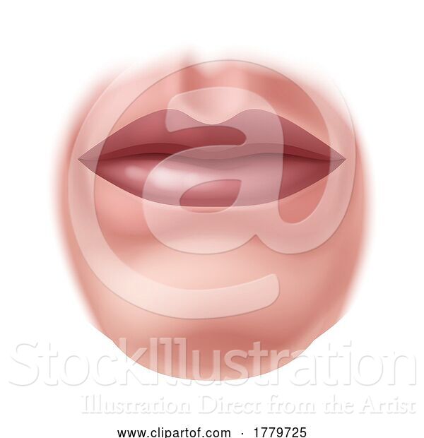 Vector Illustration of Mouth Five Senses Human Body Part Sense Organ Icon