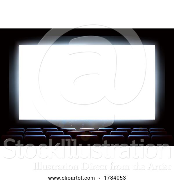 Vector Illustration of Movie Screen Cinema Theater or Theatre Background