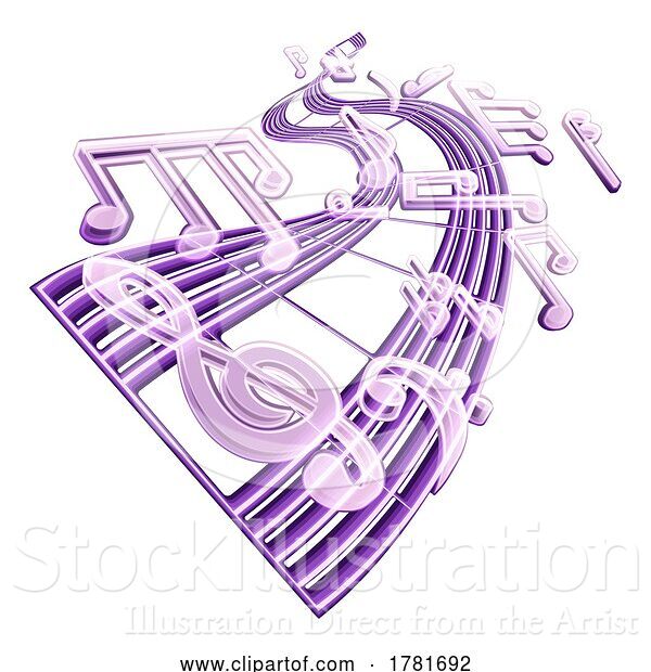 Vector Illustration of Music Notes Stream Musical Note Concept