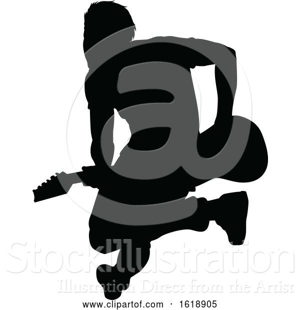 Vector Illustration of Musician Guitarist Silhouette