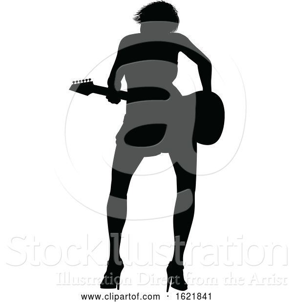 Vector Illustration of Musician Guitarist Silhouette