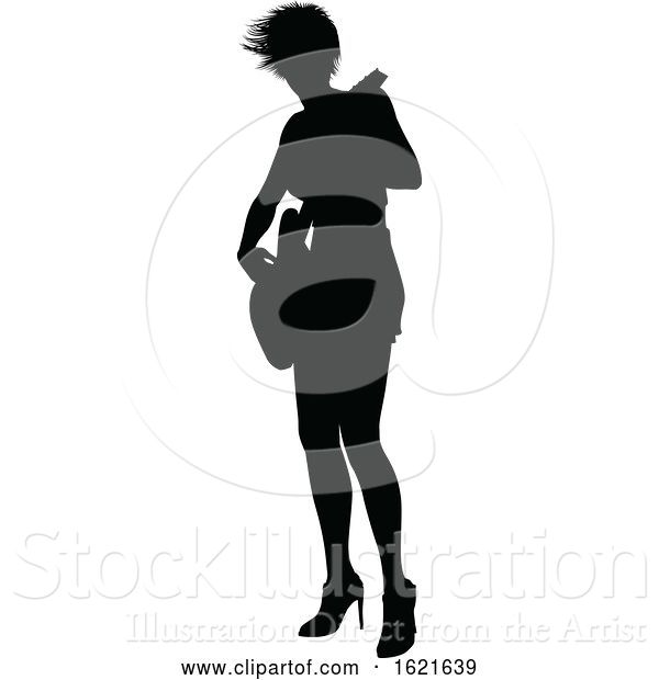 Vector Illustration of Musician Guitarist Silhouette